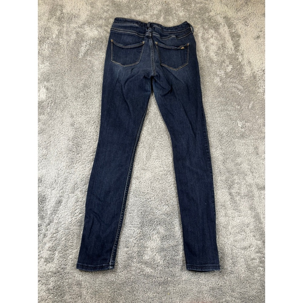 Hollister Low Rise Baggy Jeans 00R W24 Medium Wash Distressed Wide Leg Denim